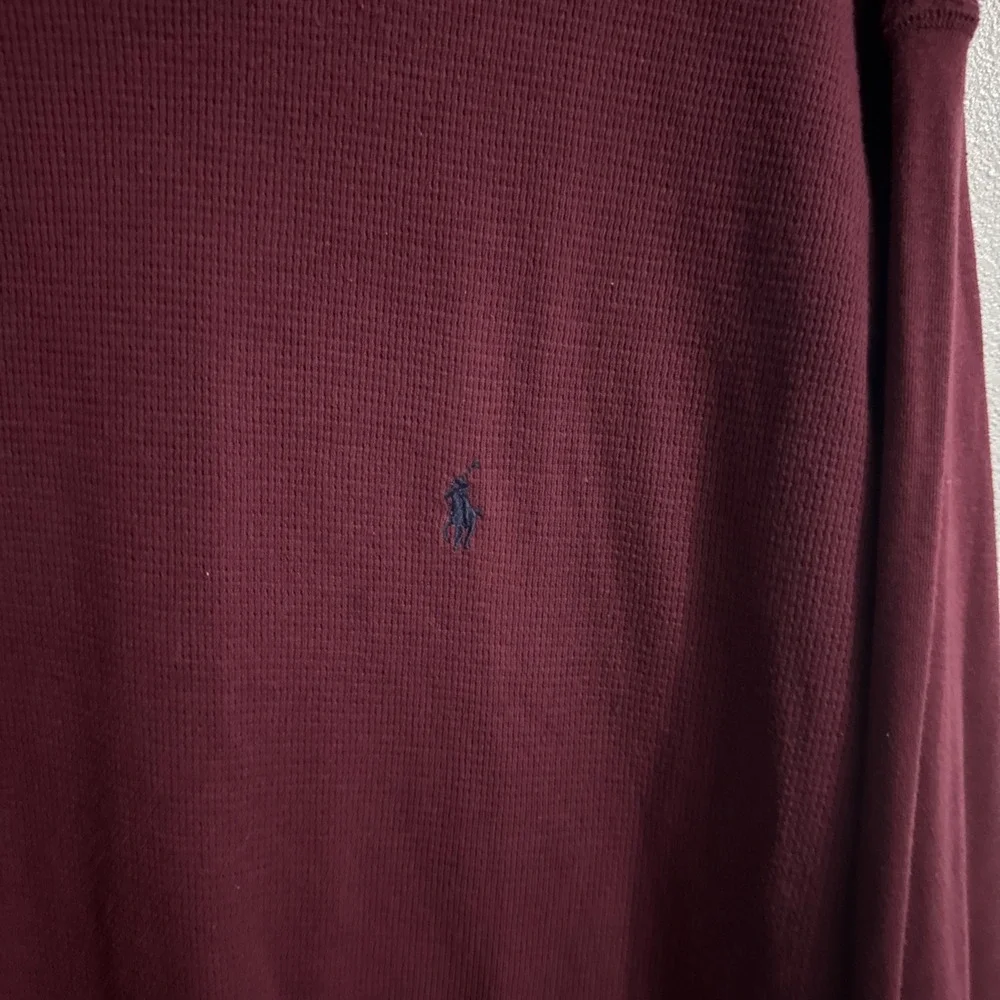 Polo Ralph Lauren Waffle Knit Crewneck Pull-On Thermal‎ Red Shirt Mens 2XL
